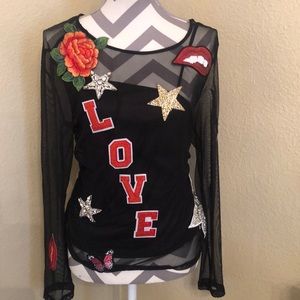 Love embroidered top